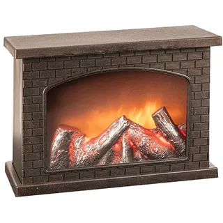 Ideen mit Herz LED-Kamin | Deko Kaminfeuer | elektrisch | batteriebetrieben | ohne Heizung | realistischer Feuer-/Flammen-Effekt | 28 x 11,8 x 19,8 cm | mit Timer-Funktion