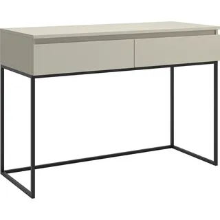 Selsey Bemmi - Schminktisch Schreibtisch, Graubeige mit schwarzem Metallgestell, 120 cm - Taupe