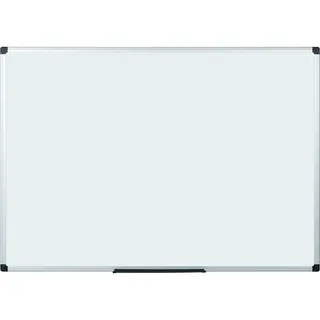Bi-Office Magnetisches Whiteboard Maya, 105 x 75 cm, Lackierte Stahloberfläche, Trocken Abwischbar, Memoboard mit Aluminiumrahmen und Stifteablage, Magnettafel