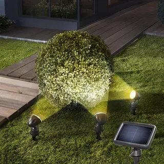 esotec Solarstrahler 3er Set Trio Professional Lichtfarbe 3500K outdoor 102540