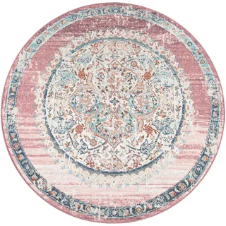 Paco Home Teppich »Torres 271«, rund, 8 mm Höhe, Kurzflor, Orient-Optik, Vintage Design, In- und Outdoor geeignet