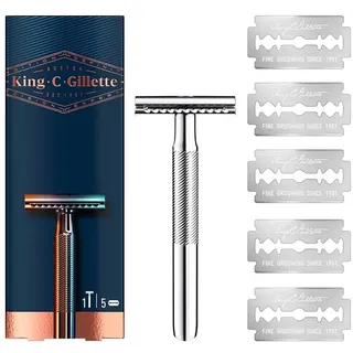 King C. Gillette Rasierhobel King C Double Edge + Ersatzklingen 5 St.