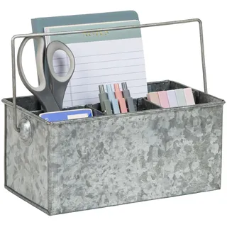 Mind Reader Utensilienhalter, Besteck-Organizer, Besteckhalter, verzinktes Metall, 23,9 cm L x 12,7 cm B x 11,4 cm H, Silber