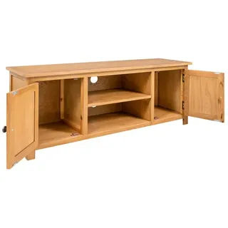vidaXL TV-Schrank 110x35x44 cm Massivholz Eiche Braun