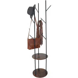 Relaxdays Garderobenständer Relaxdays 175 x 40 cm Schwarz/Dunkelbraun