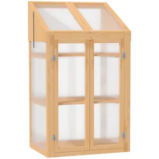 Outsunny Frühbeet aus Holz 70 x 50 x 120 cm , Braun , 50x120x70 cm , Gartenzubehör, Gartenpflege