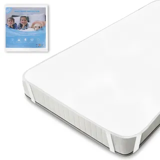 Matratzenschoner 160x200 cm Molton - Aus 100% Baumwolle, Atmungsaktive, Bequem Matratzenauflage Weiß