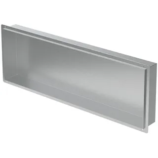 luxebath Wandnische aus Edelstahl 90x30x10 cm Silber Duschnische Einbauregal, Flexibler Einbau, Befliesbare Nische für Badutensilien,
