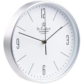 St. Leonhard Küchenfunkuhr: Klassische Funk-Wanduhr mit großen Ziffern und flachem Design, Ø 25 cm (Funkuhren Wand, Funkküchenuhr, Retro)