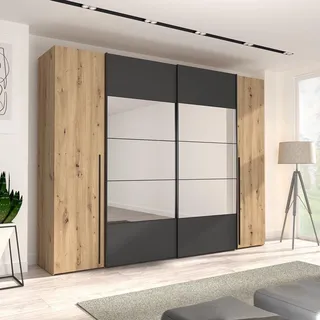 Forte Schwebetürenschrank Rayong 270,3 x 210 x 61,2 cm Schwarz