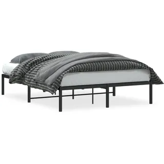 vidaXL Bettgestell Metall Schwarz 140x200 cm - Schwarz
