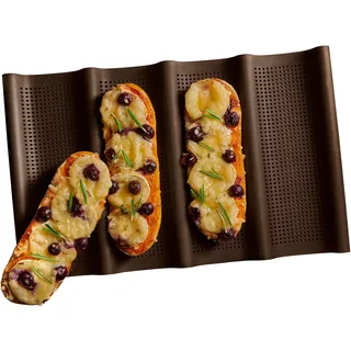 Lurch 85089 FlexiForm Mini Baguette Matte 32,5x20,5cm Premium-Platin-Silikon, Braun