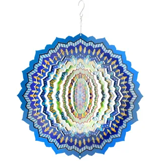Navaris Windspiel für Draußen - Ø30cm Garten Windspiel hängend - Windrad aus Metall - Windspinner Gartendeko aus Edelstahl - Verschiedene Designs