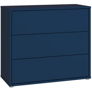 Kommode FORTE "Alice Springs, Kommode, 3 Schubkästen B/H/T 94,8/83,1/41,5", nachtblau, B:94,8cm H:83,1cm T:41,5cm, Holzwerkstoff, Sideboards, Kommode, Schubkästen mit Vollauszug, grifflos,Push to open