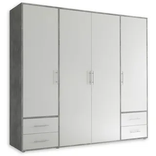 SchlafKONTOR Valencia 206 x 195 x 60 cm beton hell/weiß/betonoptik