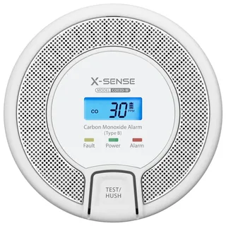 X-Sense Vernetzbarer CO Melder mit Digitalanzeige, Kohlenmonoxidmelder mit Austauschbar Batterie, TÜV Rheinland Zertifiziert nach EN 50291, CO03D-W, 1er Set