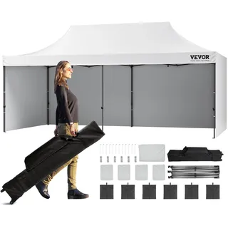 Vevor Pavillon 6,1 x 3,05 m inkl. 4 Seitenteile Weiß