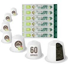 JASMIN GRÜNER BIO Tee - 60 Teekapseln | La Natura Lifestyle by Tpresso | 100% industriell kompostierbar | Nespresso®*3 kompatible