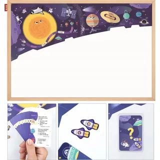 Pädagogische trocken abwischbare Magnettafel für Kinder 150 x 100 Kosmos