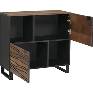 vidaXL Sideboard Braun 80 x 33 x 75 cm massives Mangoholz - Braun