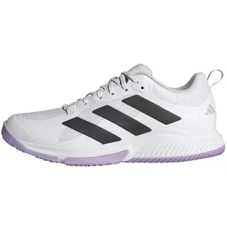 adidas Damen Court Team Bounce 2.0 Shoes, Cloud White/Core Black/Powder Plum, 44 EU
