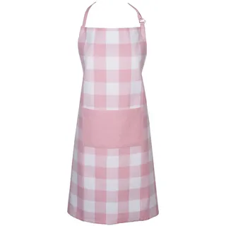 DII Unisex Buffalo Check Kitchen Collection, Classic Farmhouse Chef Schürze, Einheitsgröße, Pink & Weiß