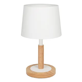 Tomons Nachttischlampe Dimmbar aus Holz, Moderne Stil LED Tischlampe, Schreibtischlampe Retro für Schlafzimmer oder im Hotel oder Café - Weiß