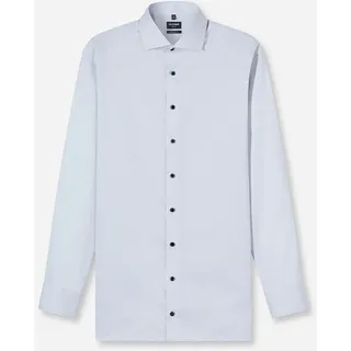 Langarmhemd OLYMP "Luxor", Herren, Gr. 42, N-Gr, silbergrau, Web, Obermaterial: 100% Baumwolle, normal, 2-Knopf-Manschette, Hemden Langarmhemd, Businesshemd, unifarben, modern fit, Royal-Kentkragen