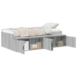 vidaXL Bettrahmen mit Schubladen Sonoma-Grau 90 x 200 cm Holzwerkstoff - Grau