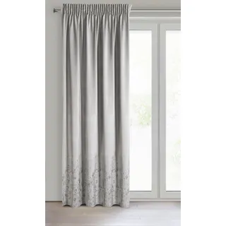 Eurofirany MIRELA Samtvorhang, Velvet Vorhang, mit Kräuselband -1 STK. Goldenes Muster, Verdunkelung, Glamour, eleganter Vorhang für Wohnzimmer, Schlafzimmer, 140x270 cm, Beige