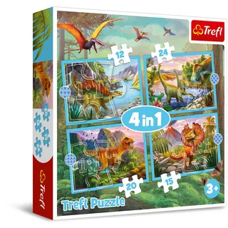 Trefl Puzzle 4in1 Einzigartige Dinosaurier
