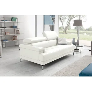 Egoitaliano 2,5-Sitzer »Soul, Design und Sitzkomfort auf hohem Niveau, tolle Details« inkl. Kopfteilverstellung für noch mehr Komfort, Designfuß, weiß,