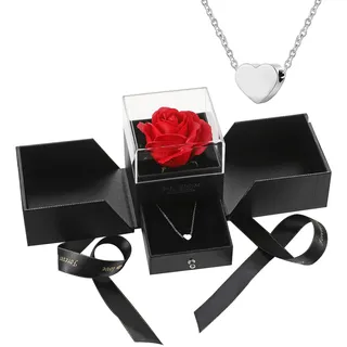 AFSTALR Ewige rose Infinity Rosen mit Rote Rosen Geschenkbox, Eternal Rose Geschenke für Damen Frau freundin verzauberte echte Rose Blume zum Valentinstag