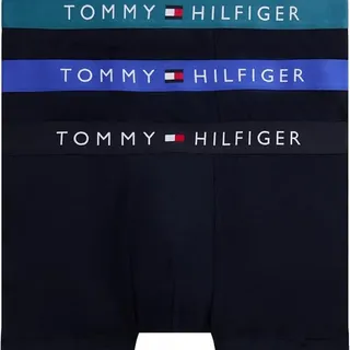 Tommy Hilfiger Herren 3er Pack Boxershorts Trunks mit Logobund, Mehrfarbig (D Sky/Fmy Ocn/Nob Blu), S