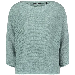Zero Rundhalspullover "Grobstrick-Pullover mit Fledermausärmeln", silber blau