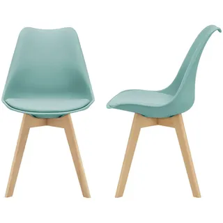 [en.casa] Esszimmerstuhl Fläten Kunstleder mintgrün 2er Set