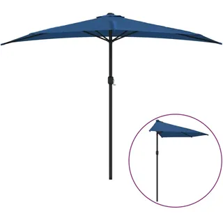 vidaXL Balkon-Sonnenschirm Alu-Mast Blau 300x155x223cm Halbrund - Blau