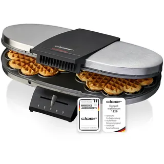Cloer Doppelwaffelautomat 1329 Silber