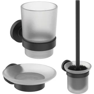 Ideal Standard WC-Bürste Set IOM mit Seifenschale und Becher Silk Black