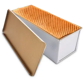 MUXHEL 1200g Brotbackformen mit Deckel, Aluminium Toastbrot Backform, Antihaft Brotbackform Kastenform Toastbrotform für Brot Toast - 37 x 12.5 x 12cm