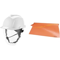 MSA MSA-KAS-Vg950_W Helm für Elektriker, Weiß, 52-63 Größe & Knipex Abdecktuch aus Gummi 500 mm 98 67 05