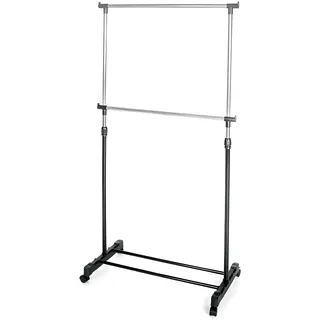 Wintem Kleiderständer verstellbar aus Metall mit 360° drehbaren Rollen, einfach zu montieren, ideal für Kleidung Mäntel und Accessoires, höhenverstellbar und stabile Struktur