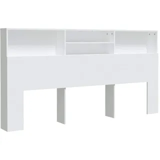 vidaXL Kopfteil mit Ablagen, Weiß 200x19x103,5 cm, - Weiß