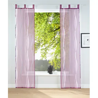 my home Schiebegardine »Dimona« Schlaufen 2 Stk. tlg. 2er-Set, Fertiggardine, inkl. Beschwerungsstange, Wellen, lila