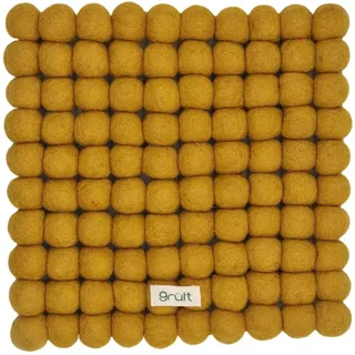 Grült Home Topfuntersetzer - Filz untersetzer für Tassen, Töpfe, Pfannen und Tassen handgefilzt in Nepal (Gelb, Square 20 cm)