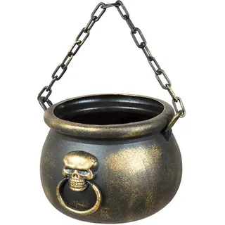 Boland 72000 - Kessel Totenkopf, Hexenkessel für Süßigkeiten oder Snacks, 13 x 19 cm, Dekoration für Karneval oder Halloween, Süßes oder Saueres