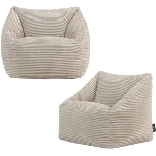 icon Sitzsack Flauschig für Kinder 2-tlg. , Beige , Textil , 100 L , Freiform , 55x44x55 cm , Hergestellt in Deutschland, Oeko-Tex® Standard 100, Reach , Wohnzimmer, Sessel, Sitzsäcke, Kindersitzsäcke