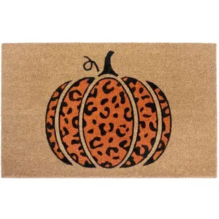 HANSE Home Fußmatte »Kokos Leo Pumpkin«, rechteckig, 15 mm Höhe, Kokos, Schmutzfangmatte, Outdoor, Rutschfest, Innen, Kokosmatte, Flur, beige