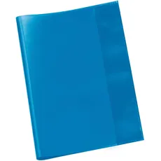 VELOFLEX 1353150 - Schulhefthülle, Hefthülle, Heftschoner, DIN A5, transparente PP-Folie, blau, 25 Hüllen