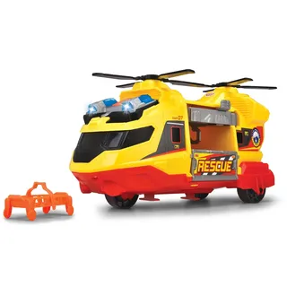 Dickie Toys - Helicopter (30 cm) - großer Rettungs-Hubschrauber ab 3 Jahre mit Kran-Arm & Zubehör, Spielzeug-Helikopter für Kinder mit Licht & Sound, inkl. Batterien